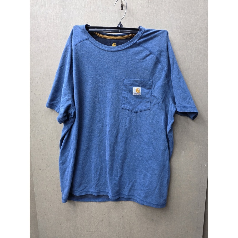 Carhartt Force Relaxed Fit Pocket T Shirt Mens XL Blue Short Sleeve‎ Workwear
